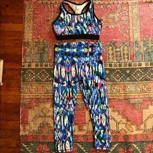 Fabletics patterned, two-piece workout set